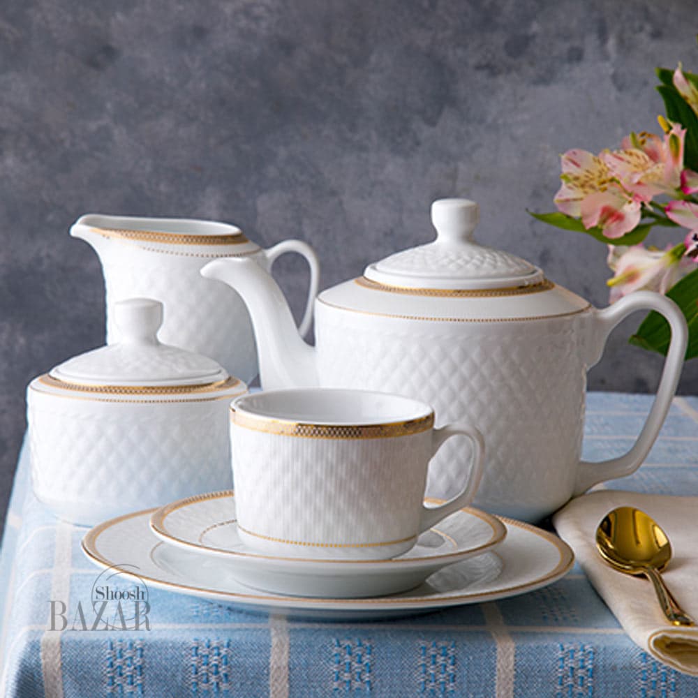 سرویس چینی 28 پارچه زرین طرح سپینود طلایی سری رادیانس 6نفره — تصویر ۳
