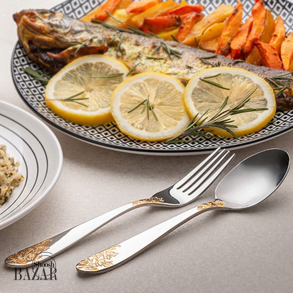 سرویس قاشق و چنگال ۹۸ پارچه ناب استیل مدل امپریال — تصویر ۶