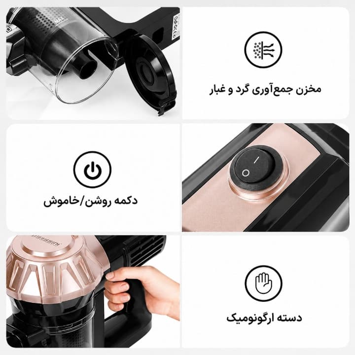 جاروبرقی مخزن‌دار 600 وات دسینی مدل DS-6684 — تصویر ۱۰