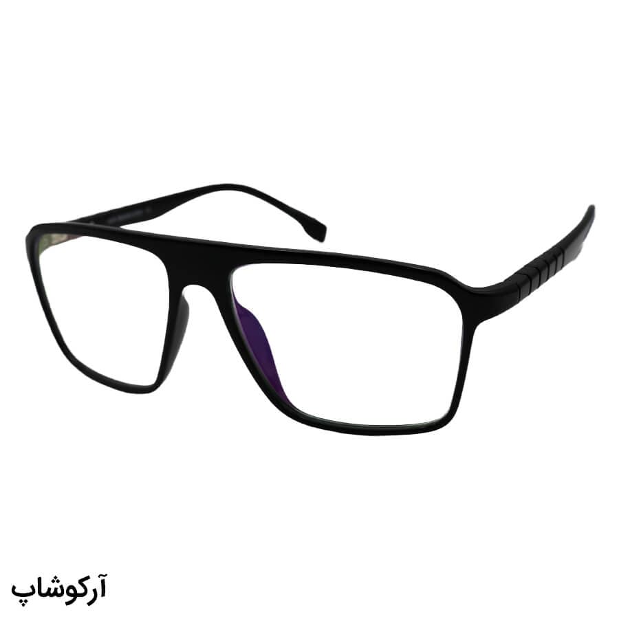 عینک طبی AX Exchange با فریم شکل خلبانی، رنگ مشکی، بیس‌دار و از جنس TR مدل 5009 — تصویر ۳