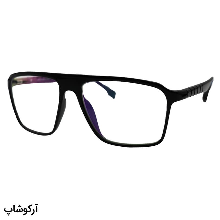 عینک طبی AX Exchange با فریم شکل خلبانی، رنگ مشکی، بیس‌دار و از جنس TR مدل 5009