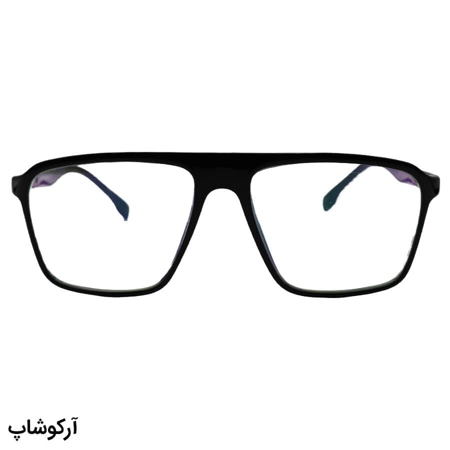 عینک طبی AX Exchange با فریم شکل خلبانی، رنگ مشکی، بیس‌دار و از جنس TR مدل 5009 — تصویر ۲