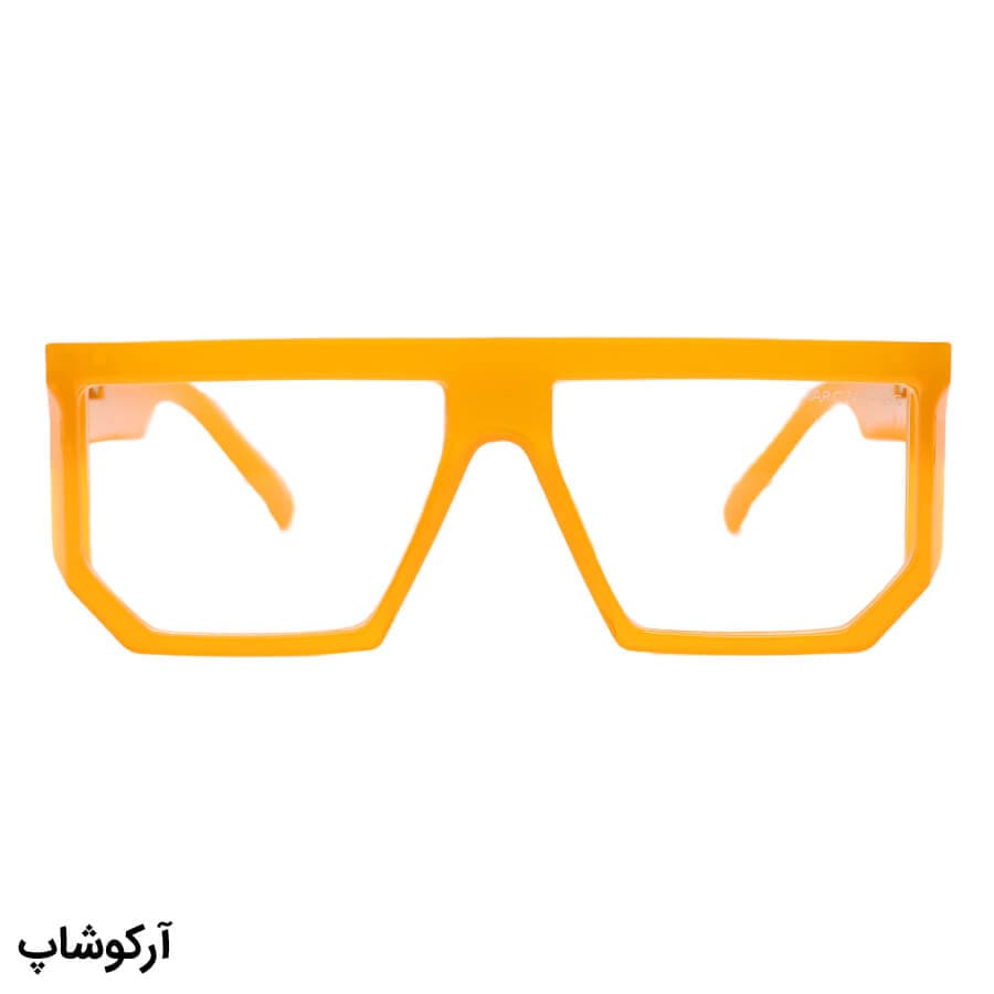 عینک دید در شب مارک جیکوبز با فریم مربعی شکل، رنگ نارنجی و لنز بی رنگ و شفاف مدل 8789 — تصویر ۲