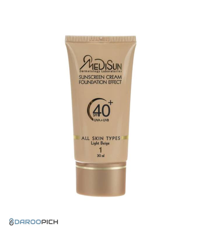 کرم ضد آفتاب SPF40 مناسب انواع پوست بژ روشن مدیسان