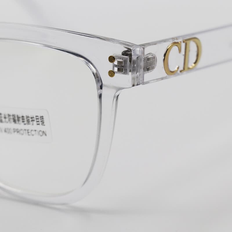 عینک بلوکات با فریم بی رنگ، شفاف، از جنس کائوچو و شکل ویفرر مدل CD66002 — تصویر ۵