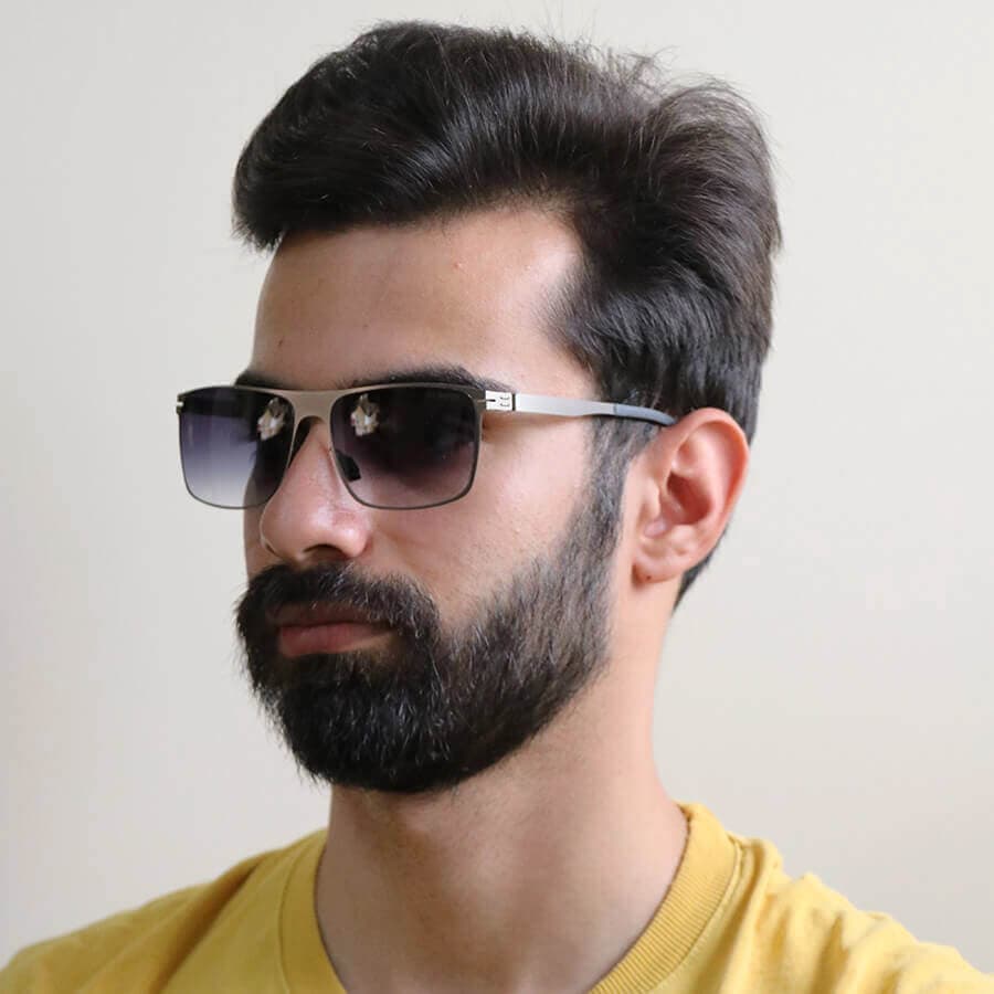 عینک آفتابی آیس برلین با فریم مستطیلی شکل، رنگ نقره ای و لنز دودی سایه روشن مدل PS18005 — تصویر ۲