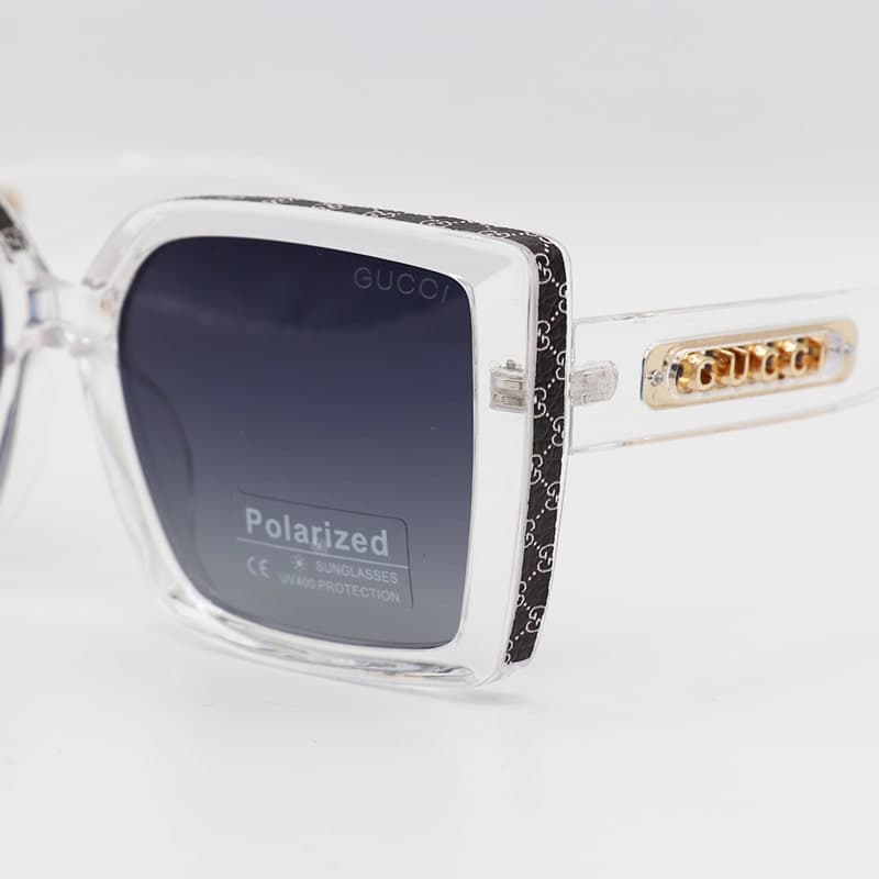 عینک آفتابی پلاریزه با فریم مشکی و سبز رنگ و مربعی شکل GUCCI مدل P7633 — تصویر ۱۲