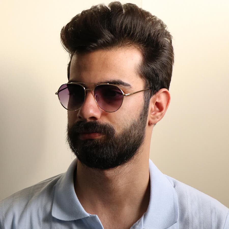 عینک دید در شب برند پلیس با فریم خلبانی، از جنس فلزی، مشکی رنگ و لنز زرد مدل 9639 — تصویر ۷