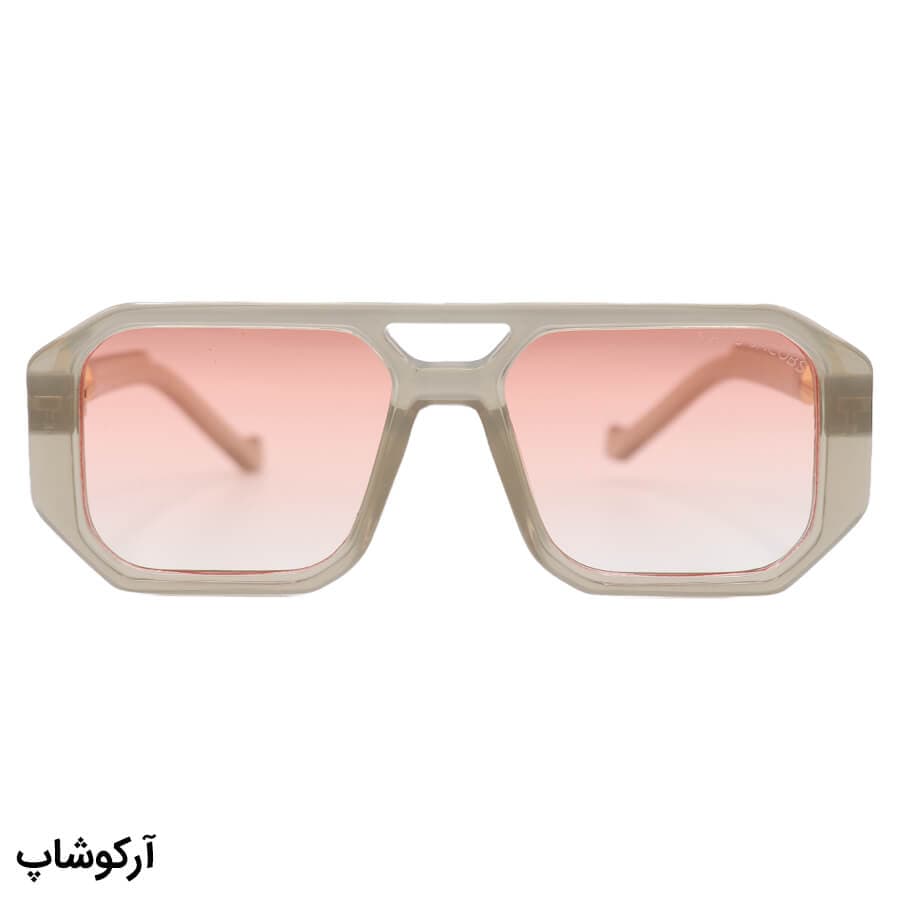 عینک شب مارک جیکوبز با فریم مربعی شکل، رنگ طوسی و لنز صورتی سایه روشن مدل 53336 — تصویر ۳