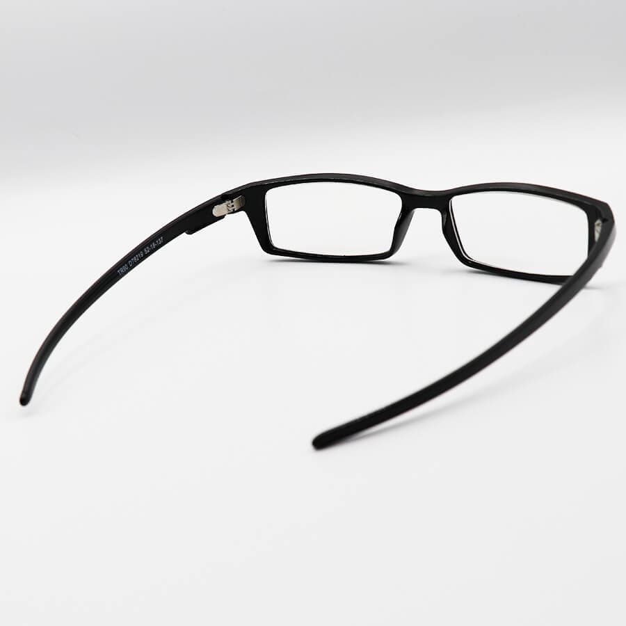عینک مطالعه نزدیک بین بلوکات نمره +2.25 با فریم مشکی، مستطیلی، نشکن و TR90 مدل D78219 — تصویر ۳
