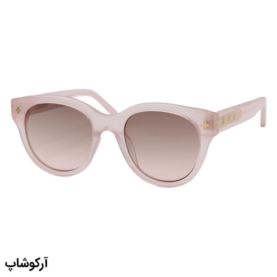 عینک آفتابی زنانه اصل LOUIS VUITTON با فریم گرد، رنگ صورتی و لنز قهوه‌ای سایه روشن مدل Z1707E 93L — تصویر ۵