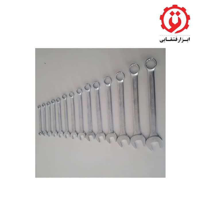 آچار یکسر تخت یکسر رینگی 14 عددی هنس مدل 166314M — تصویر ۲