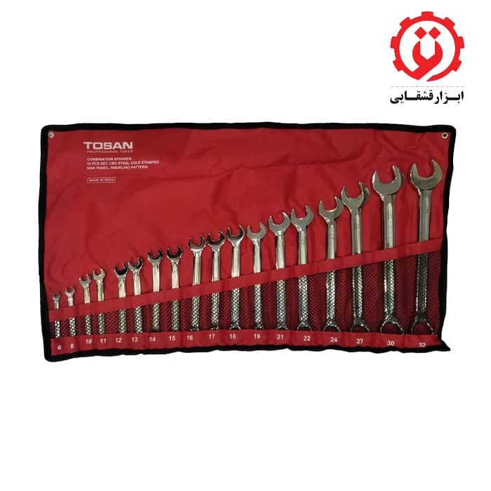 آچار یکسر رینگ 18 عددی توسن