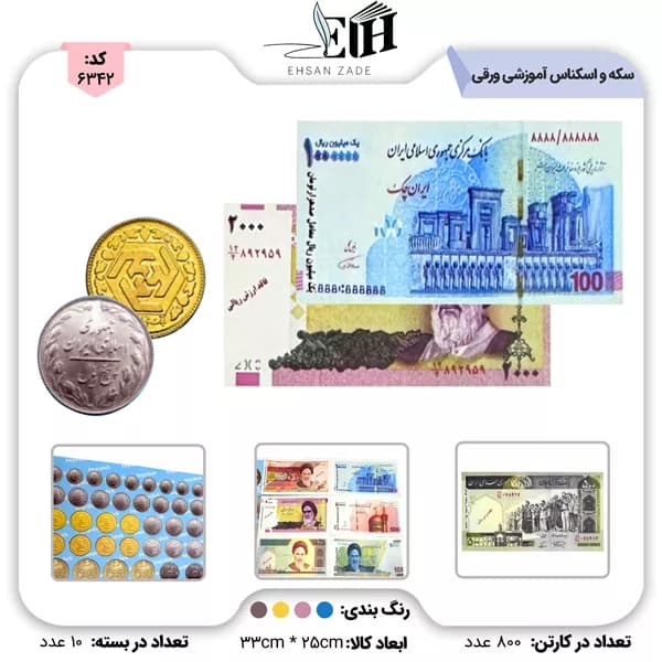 سکه و اسکناس آموزشی ورقی