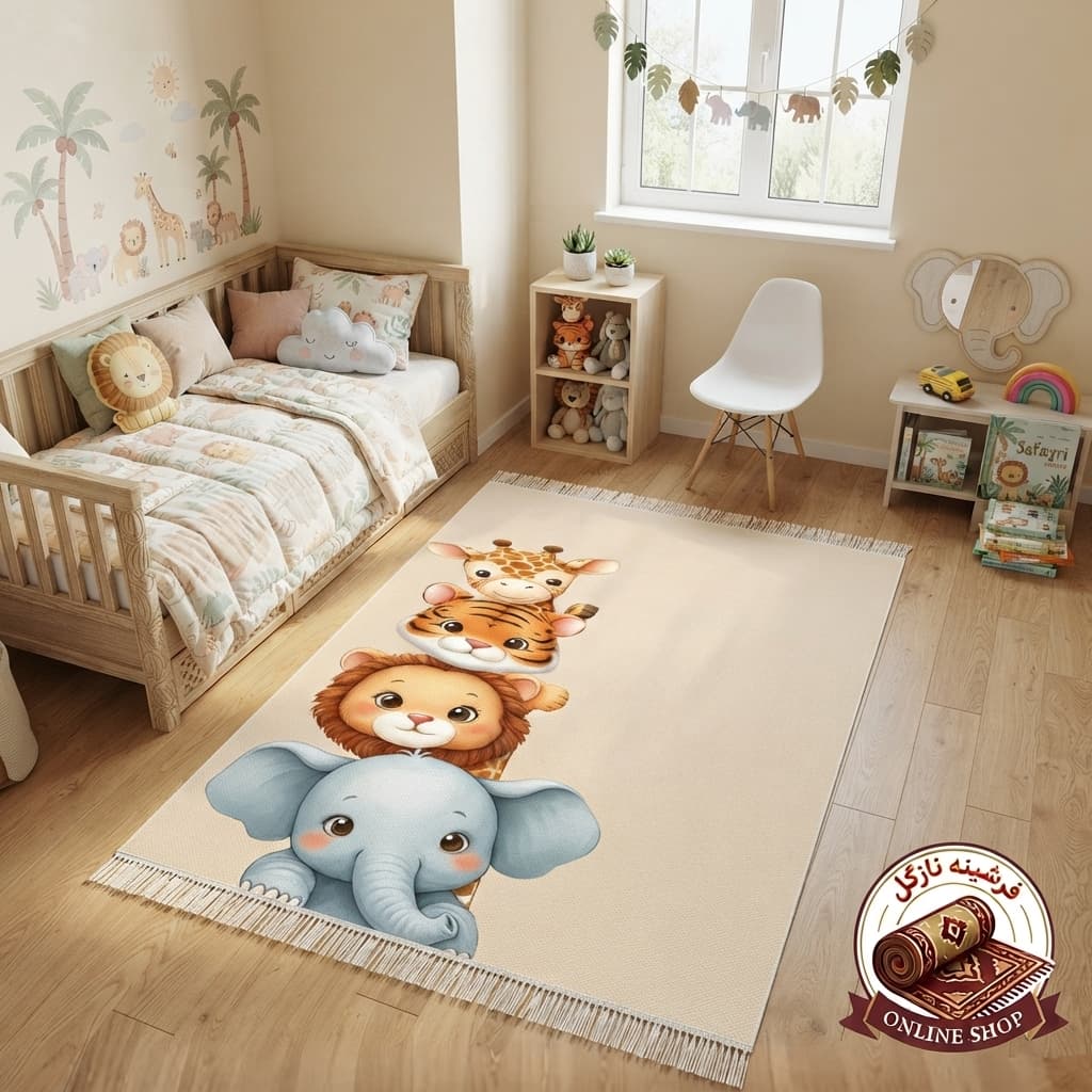فرشینه طرح اتاق کودک مخمل ترک کد 14012