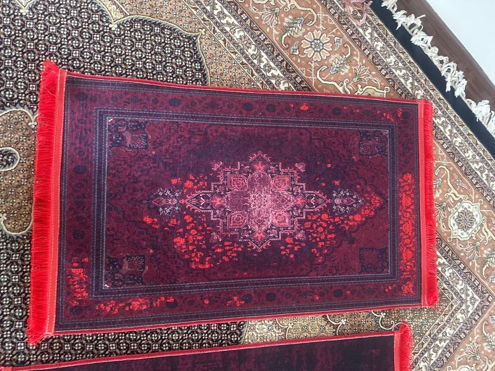 فرشینه مخمل ترک ترمز سنتی زرشکی قرمز L807 — تصویر ۵