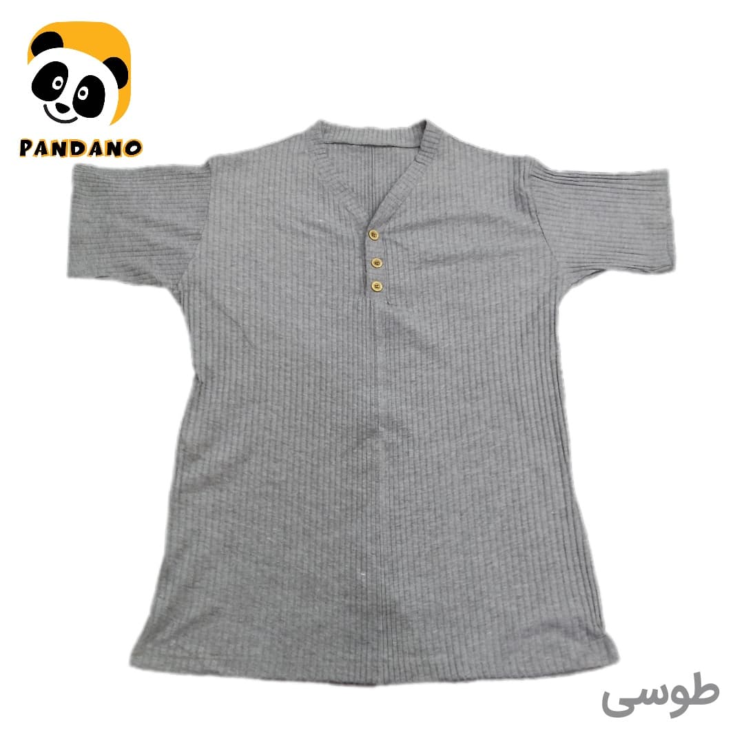 تیشرت کبریتی زنانه مدل یقه هفت سه دکمه — تصویر ۵
