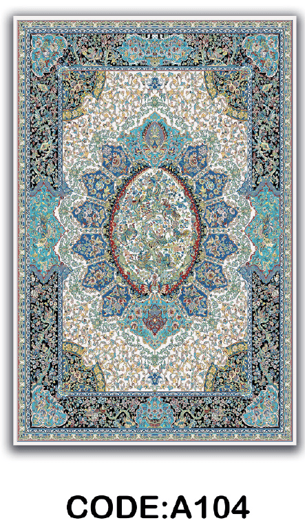 فرشینه مخمل طرح ابریشم مدل ترنج اسلیمی رویه نرم و لطیف کد A104 — تصویر ۳