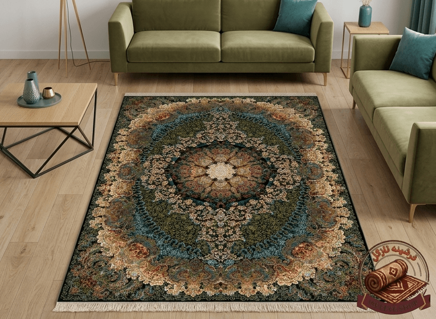 فرشینه مخمل طرح ابریشم مدل ریزماهی تبریز کد A102