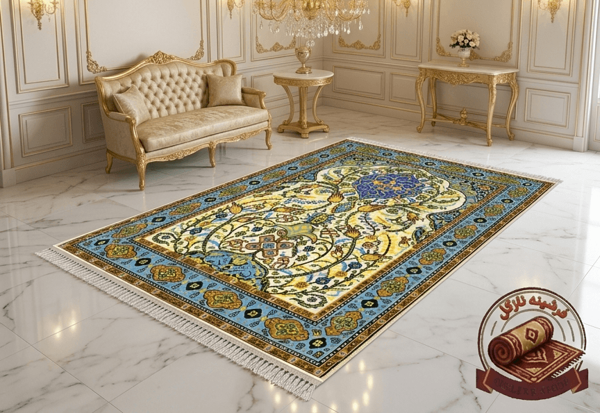فرشینه مخمل طرح ابریشم مدل محرابی کد A088 — تصویر ۲