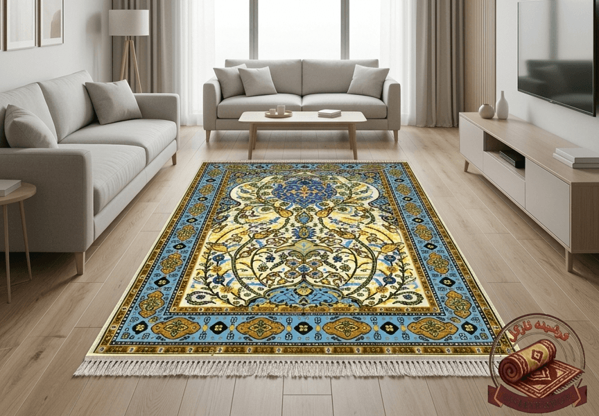 فرشینه مخمل طرح ابریشم مدل محرابی کد A088