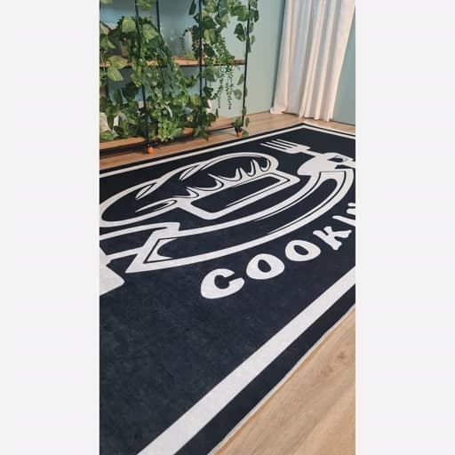 فرشینه آشپزخانه مخمل ترک طرح کلاه سرآشپز و Cooking کد K187 — تصویر ۳