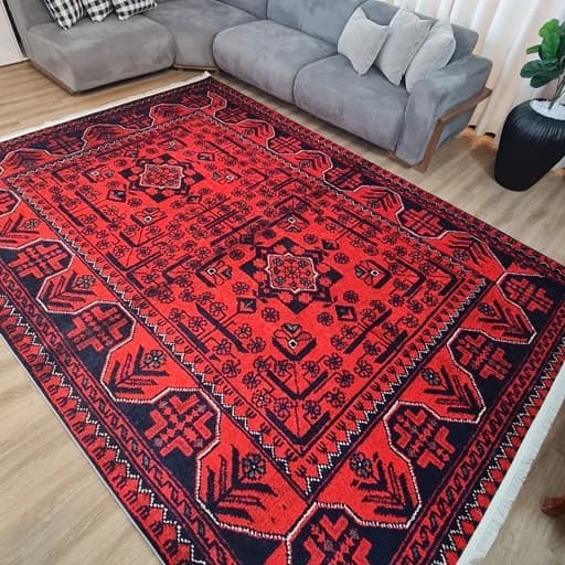 فرشینه مخمل ترک سنتی لاکی ترکمن U653 — تصویر ۲