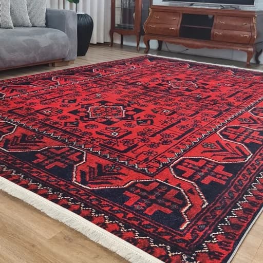 فرشینه مخمل ترک سنتی لاکی ترکمن U653 — تصویر ۳