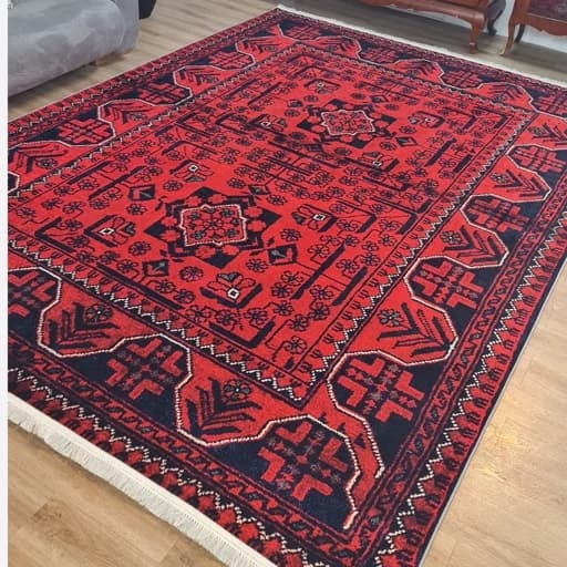 فرشینه مخمل ترک سنتی لاکی ترکمن U653 — تصویر ۵