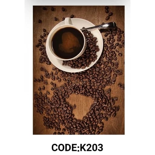 فرشینه آشپزخانه طرح قهوه و فنجان کد K203 — تصویر ۳