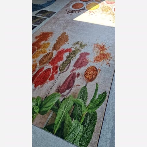 فرشینه آشپزخانه مخمل ترک طرح ادویه کدK123 — تصویر ۴