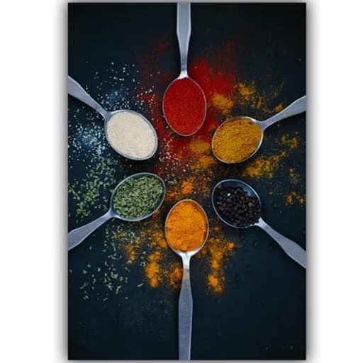 فرشینه مخمل ترک آشپزخانه طرح ادویه زمینه مشکی K119 — تصویر ۲