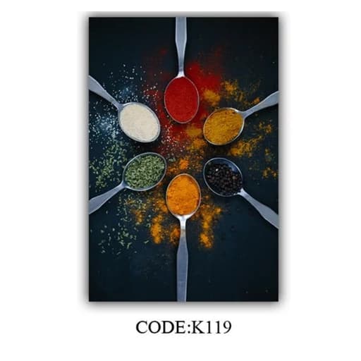 فرشینه مخمل ترک آشپزخانه طرح ادویه زمینه مشکی K119