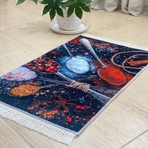 فرشینه آشپزخانه مخمل ترک طرح ادویه کد K105 — تصویر ۳