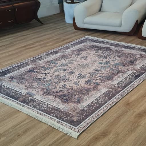 فرشینه مخمل ترک طرح فرش استپ دار کد L520 — تصویر ۳