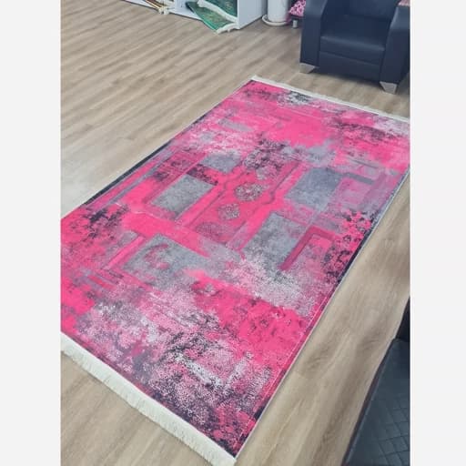 فرشینه مخمل ترک صورتی وینتیج U128 — تصویر ۲
