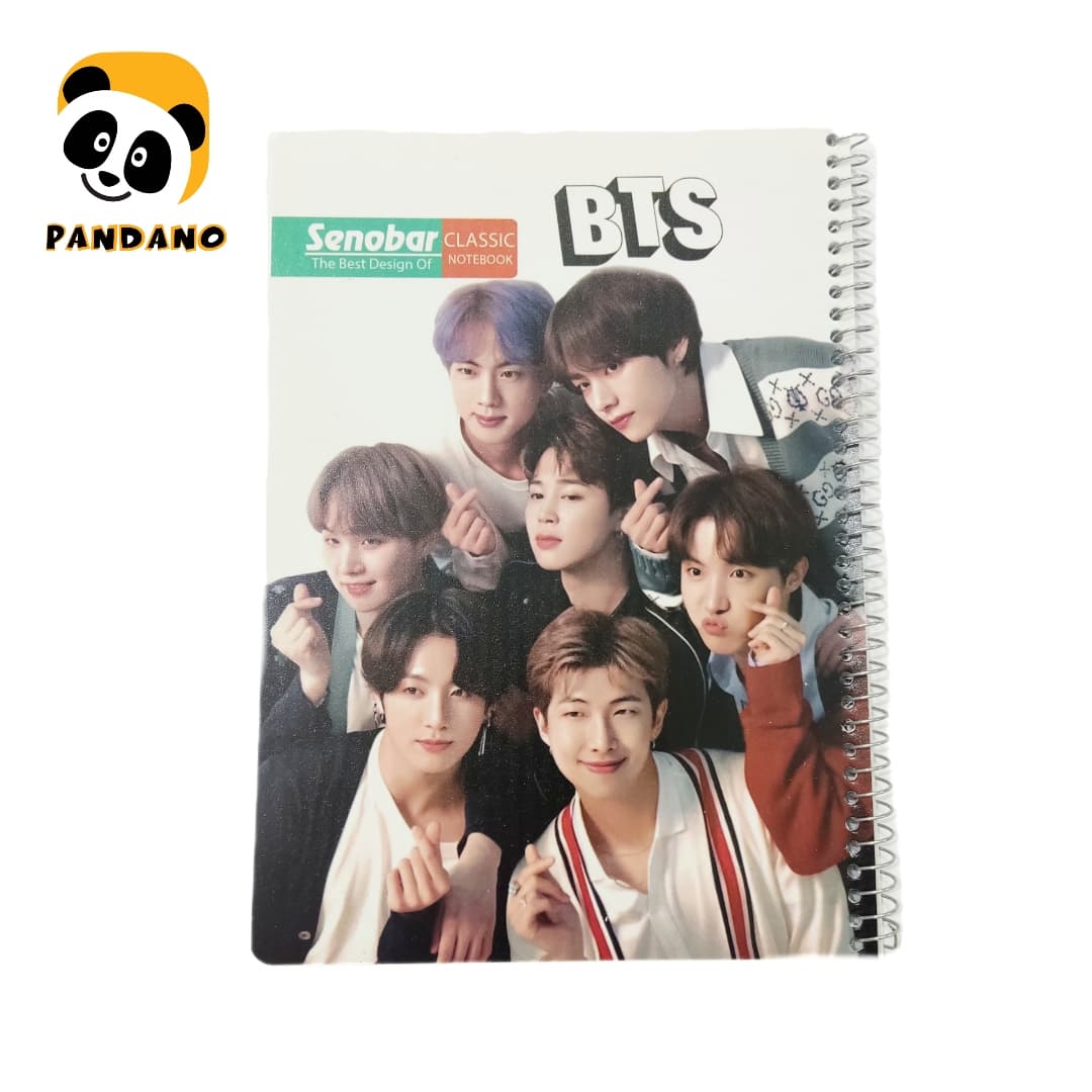دفتر 50 برگ فنری کلاسیک طرح گروه بی تی اس (BTS)