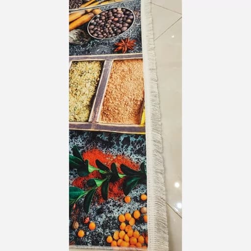 فرشینه آشپزخانه مخمل ترک طرح ادویه کد h085 — تصویر ۳