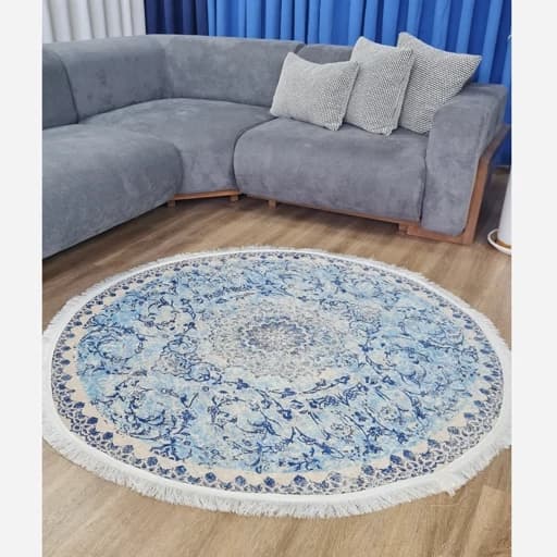 فرشینه مخمل گرد رنگ آبی کد C23 — تصویر ۶