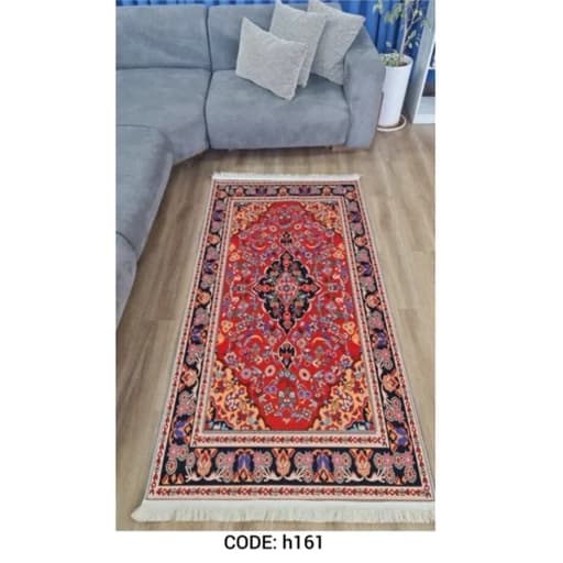 فرشینه مخمل ترک سنتی لاکی کد h161 — تصویر ۲