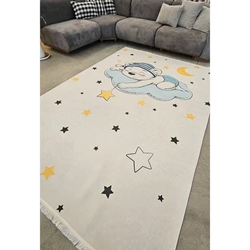 فرشینه اتاق کودک جنس مخمل ترک طرح خرس ضد لغزش ( نرم و لطیف) کد c110 — تصویر ۶