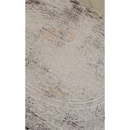 فرشینه مخمل هازان ترک طرح وینتیج سفید کد M325 — تصویر ۴