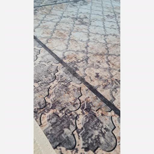 فرشینه مخمل ترک طرح طوسی وینتیج کد h461 — تصویر ۵