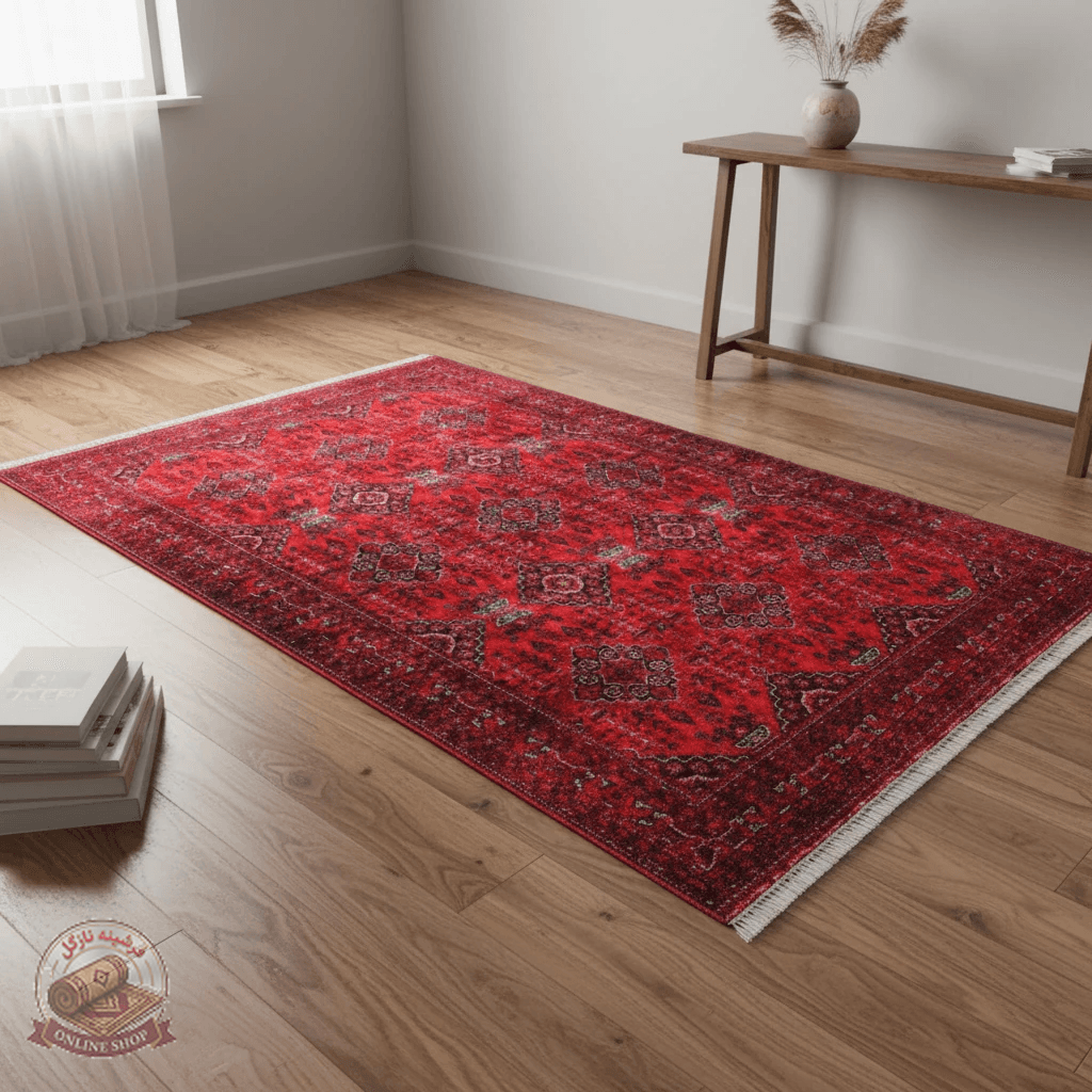 فرشینه مخمل |رویه نرم و لطیف |هازان ترک طرح لاکی روشن کد U109