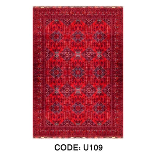 فرشینه مخمل |رویه نرم و لطیف |هازان ترک طرح لاکی روشن کد U109 — تصویر ۲