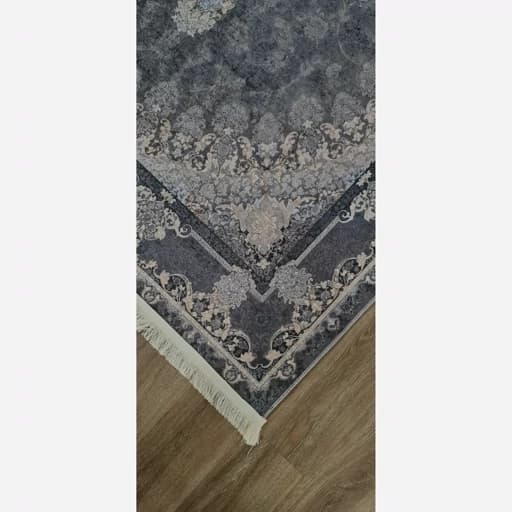 فرشینه مخمل ترک طرح طوسی تیره افشان کد U18 — تصویر ۶