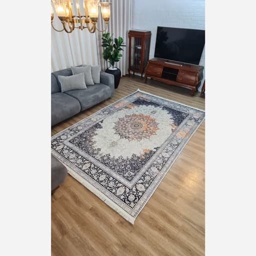 فرشینه مخمل رویه نرم و لطیف | استپ دار ، ترک سنتی وینتیج L127 — تصویر ۲