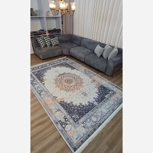 فرشینه مخمل رویه نرم و لطیف | استپ دار ، ترک سنتی وینتیج L127 — تصویر ۳