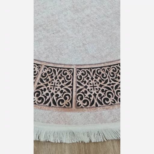 فرشینه گرد کرم مخمل ترک کد D104 — تصویر ۳