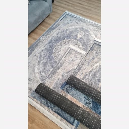 فرشینه مخمل طرح فرش طوسی وینتیج U54 — تصویر ۵